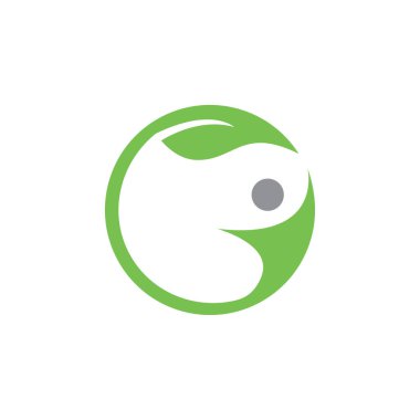 Doğal yaprak sağlık logo simge tasarım şablonu vektör