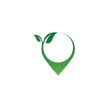 PIN harita doğal logo simge tasarım şablonu vektör