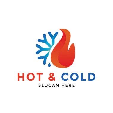 Sıcak ve soğuk logo simge tasarım şablonu vektör çizimi