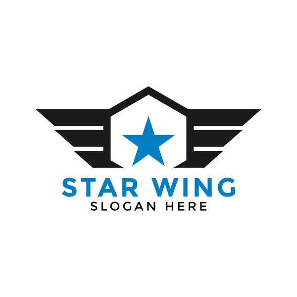 Illustration Des Stern Flügel Logo Symbol Design Vorlagenvektors — Stockvektor