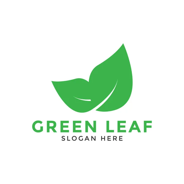 Ilustración Hoja Verde Logotipo Icono Diseño Plantilla Vector — Vector de stock