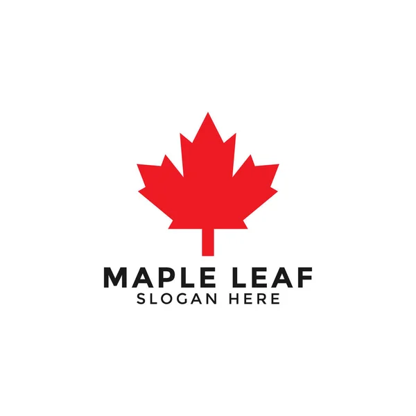 Illustration Red Maple Leaf Logo Ikon Design Mall Vektor — Stock vektor