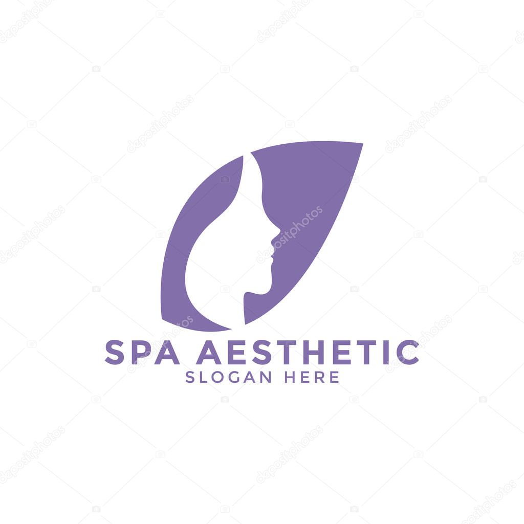 Illustration of spa aesthetic logo icon design template vector