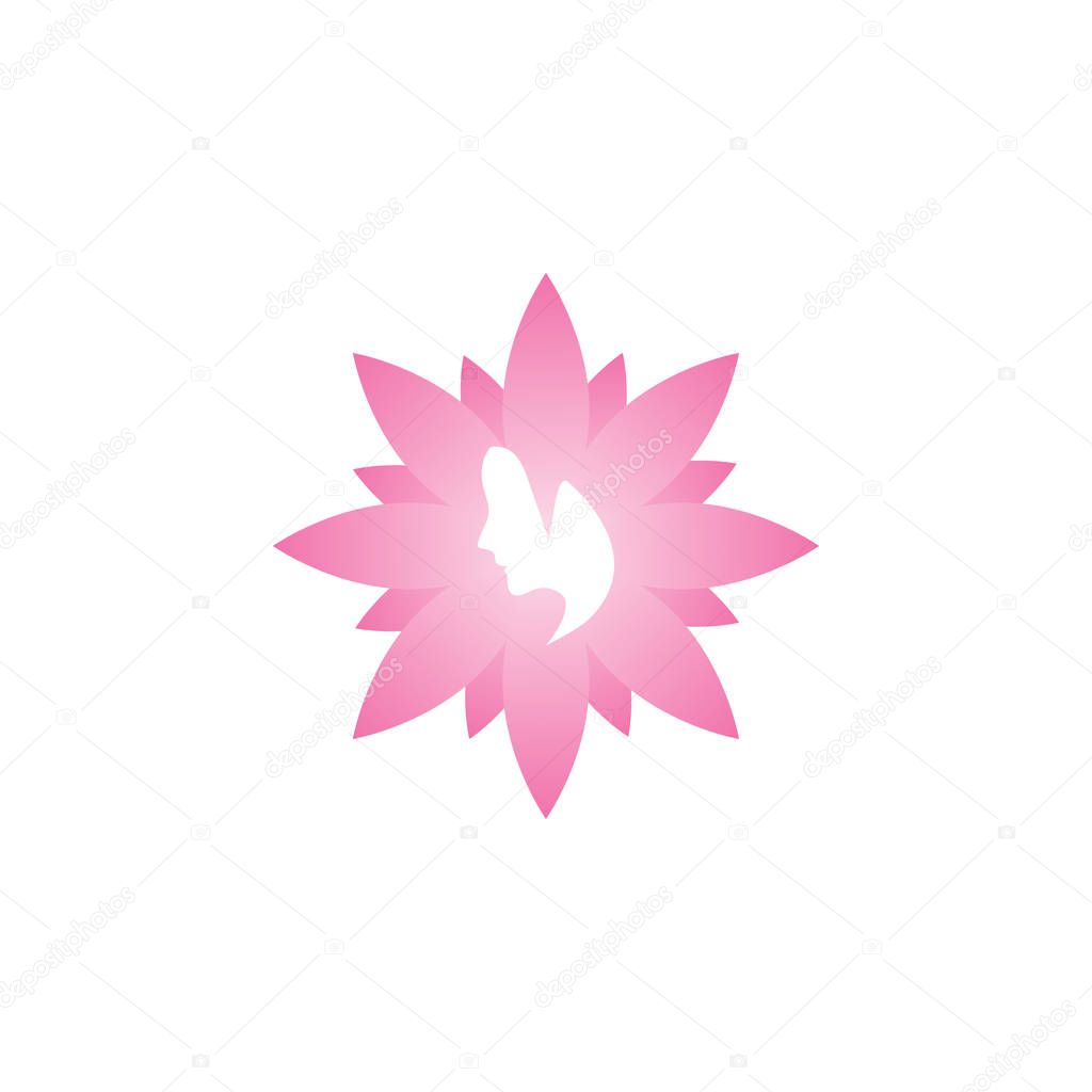 Spa aesthetic woman logo icon design template vector