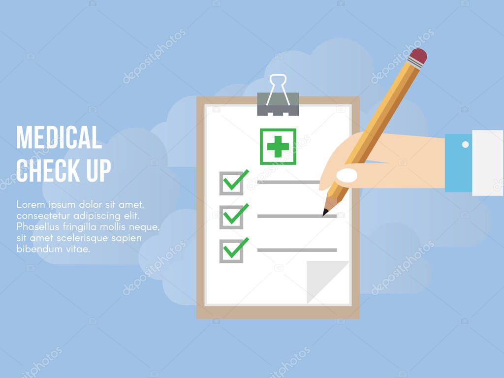 Medical check up concept illustration vector design template