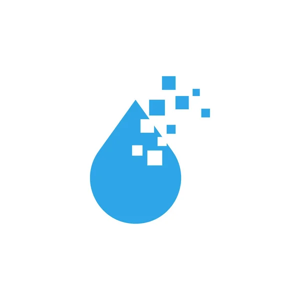 Wassertropfen Pixel Grafik Design Element Vorlage Vektor Illustration — Stockvektor