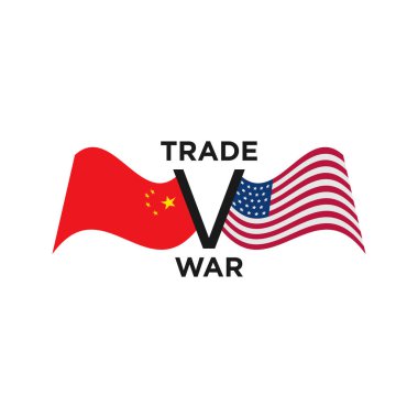 Ticaret savaş ABD Çin grafik tasarım şablonu vektör