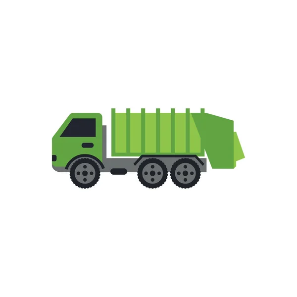 Grüne Müllwagen Grafik Design Vorlage Vektor Illustration — Stockvektor
