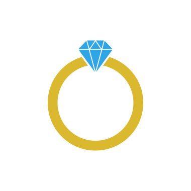 Elmas yüzük grafik tasarım şablonu vektör çizim