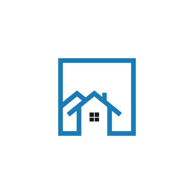 Emlak evi logo tasarım şablonu vektör çizim
