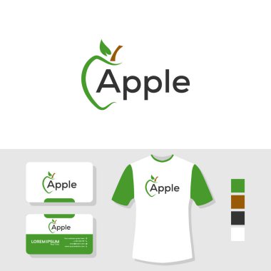 Kartvizit ve t gömlek mockup ile Apple logosu
