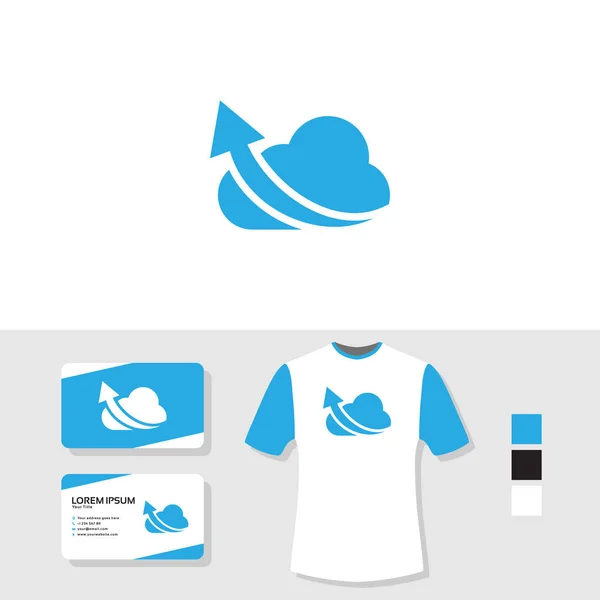 Logo Chmury Wizytówki Shirt Makieta — Wektor stockowy