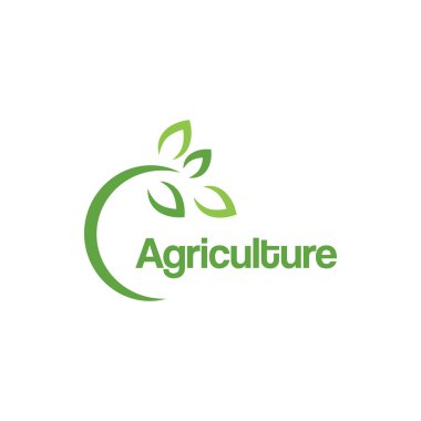 Yeşil tarım logo tasarım şablonu vektör