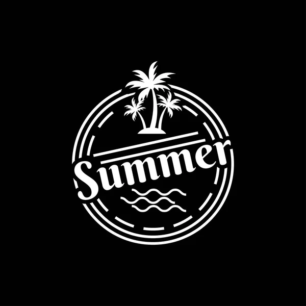 Vintage Sommar Logo Design Mall Vektor — Stock vektor