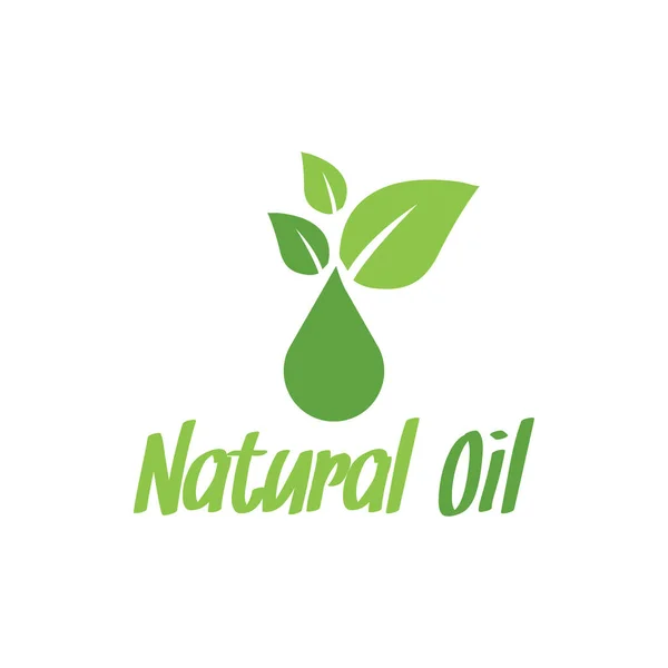 Óleo Natural Logotipo Design Modelo Vetor Ilustração — Vetor de Stock