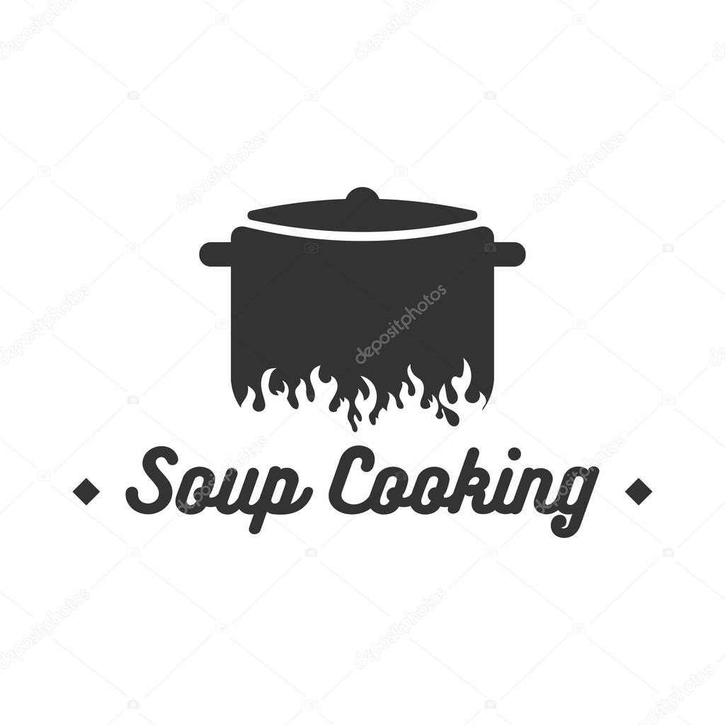 Soup cooking logo design inspiration vector illustration