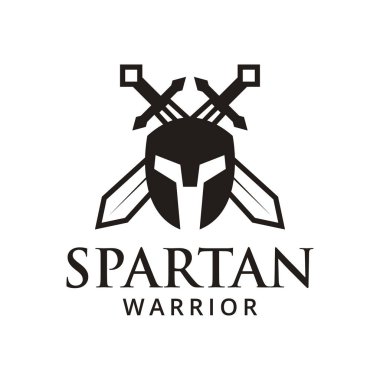 Spartalı savaşçı logo tasarım şablonu vektör çizim