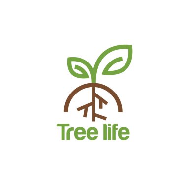 Ağaç hayat logo tasarım şablonu vektör çizim