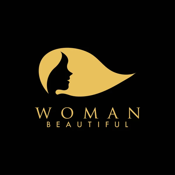 Krásná Žena Logo Design Šablony Vektorové Ilustrace — Stockový vektor
