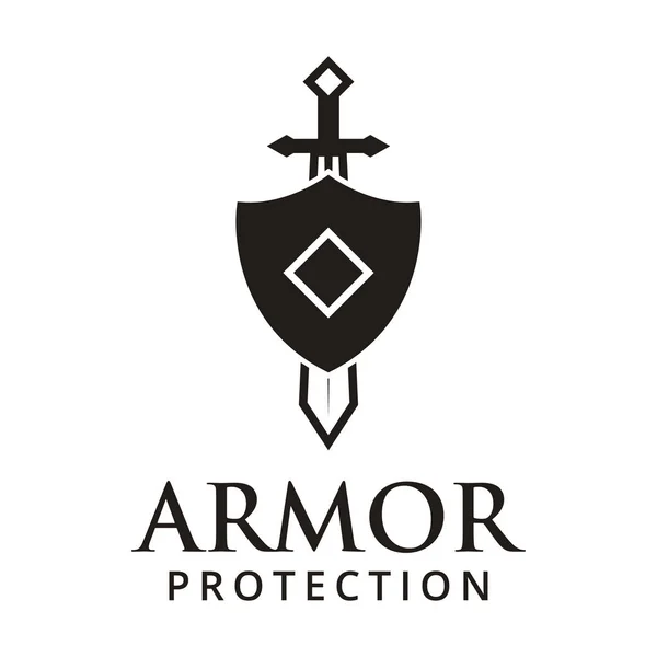 Armor Bescherming Logo Ontwerp Sjabloon Vectorillustratie — Stockvector