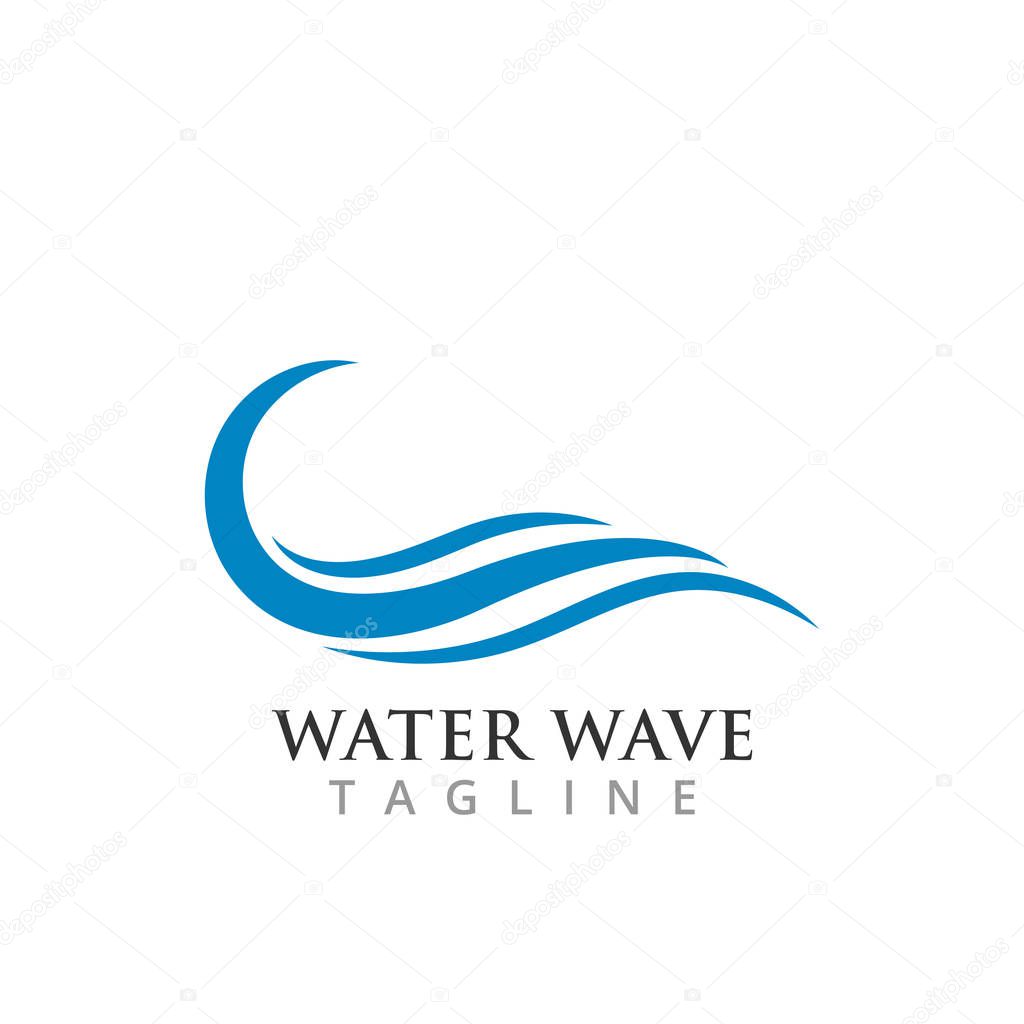 Water wave graphic design template vector illustration