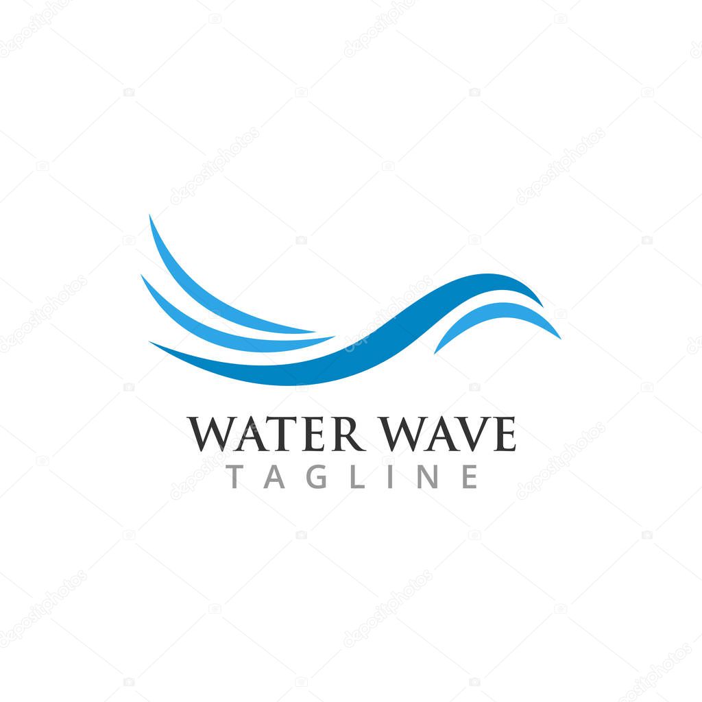 Water wave graphic design template vector illustration