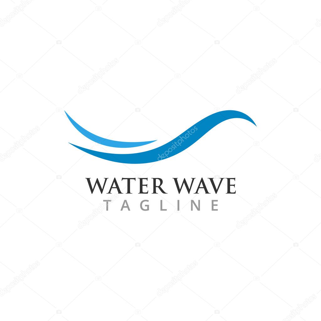 Water wave graphic design template vector illustration