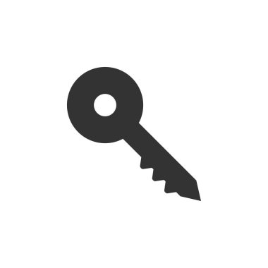 Anahtar simgesi siluet tasarım şablonu vektör izole