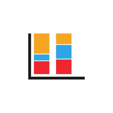 Renkli çubuk grafik grafik simge tasarım şablonu tasarlamak