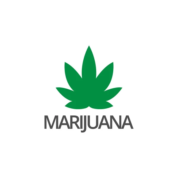 Icono Logotipo Hoja Marihuana Diseño Gráfico Plantilla Ilustración — Archivo Imágenes Vectoriales