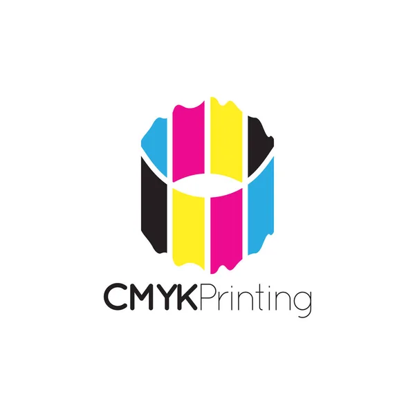 Icono Logotipo Impresión Cmyk Diseño Gráfico Plantilla Ilustración — Vector de stock
