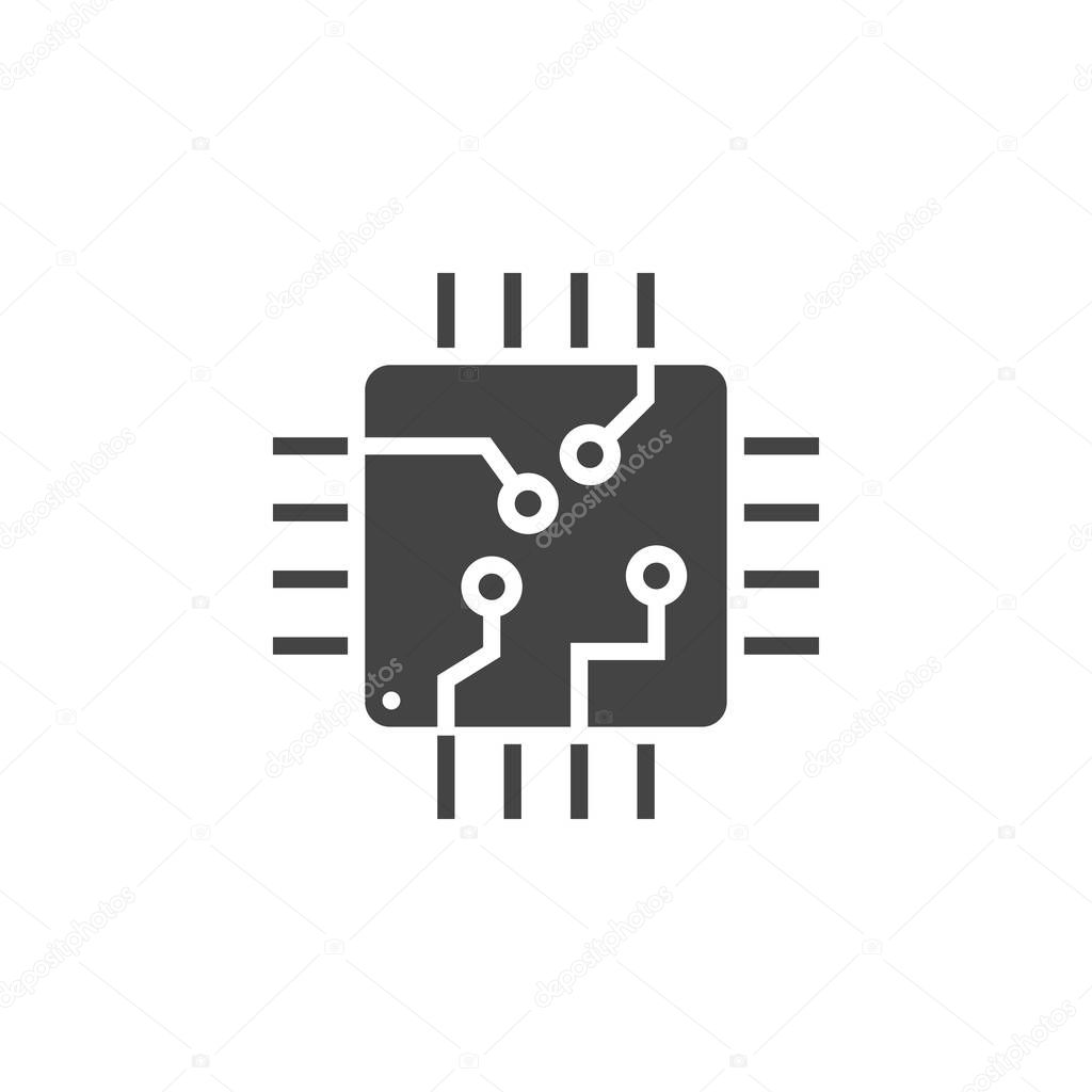Integrated circuit chip icon graphic design template vector isolated