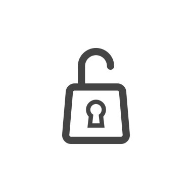 Asma kilit simgesi grafik tasarım şablonu vektör izole