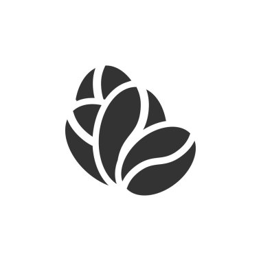 Kahve çekirdeği simgesini grafik tasarım şablonu vektör izole