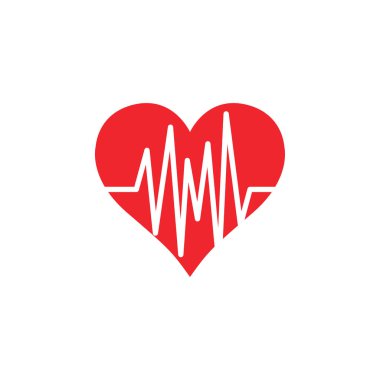 İzole kalp nabız simgesini grafik tasarım şablonu vektör