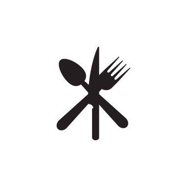 Kaşık, bıçak, çatal simgesi grafik tasarım şablonu vektör izole