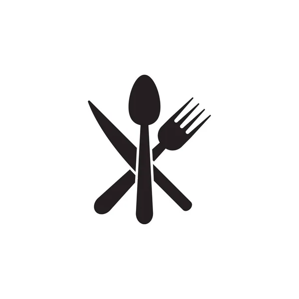 Spoon Knife Fork Icon Graphic Design Template Vector Isolated — Stock Vector