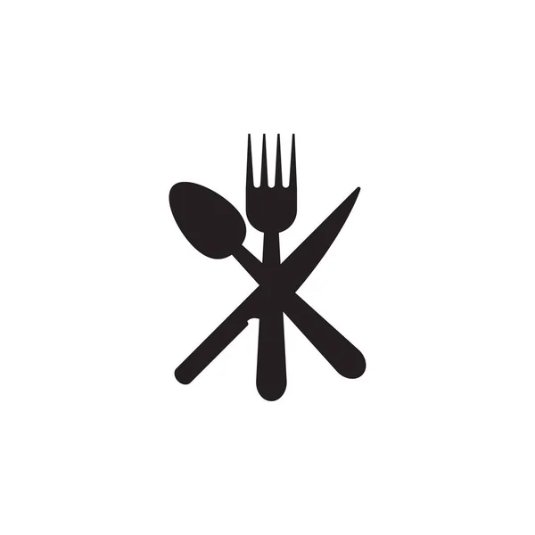 Ложка Нож Вилка Иконка Графический Дизайн Вектор Шаблона Изолированы — стоковый вектор
