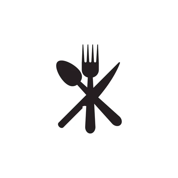 Spoon Knife Fork Icon Graphic Design Template Vector Isolated — Stock Vector