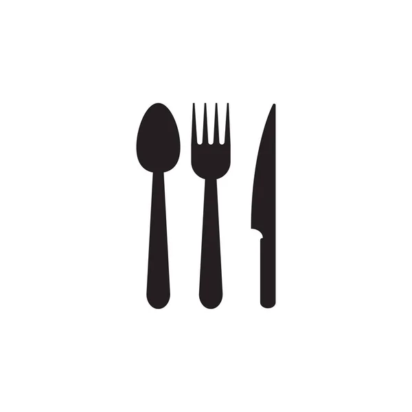 Spoon Knife Fork Icon Graphic Design Template Vector Isolated — Stock Vector