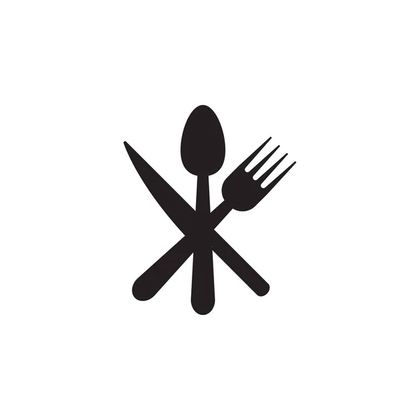 Spoon Knife Fork Icon Graphic Design Template Vector Isolated — Stock Vector