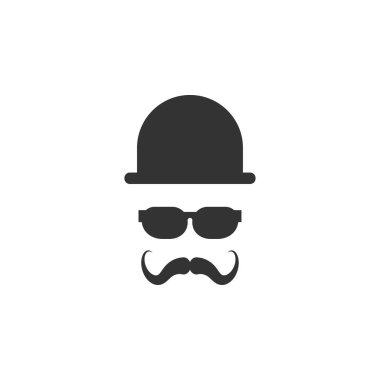 Bıyık simgesini grafik tasarım şablonu vektör izole