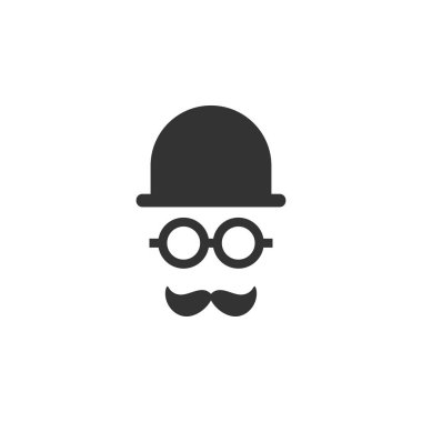 Bıyık simgesini grafik tasarım şablonu vektör izole