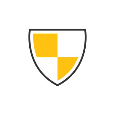 Kalkan simgesini grafik tasarım şablonu vektör izole