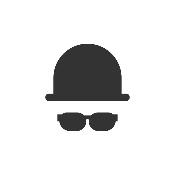 Sombrero Gafas Icono Diseño Gráfico Plantilla Vector Aislado — Vector de stock