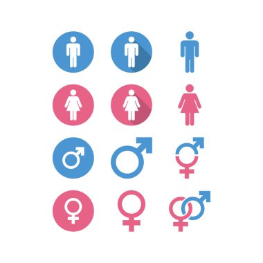Erkek kadın simgesini grafik tasarım şablonu vektör izole