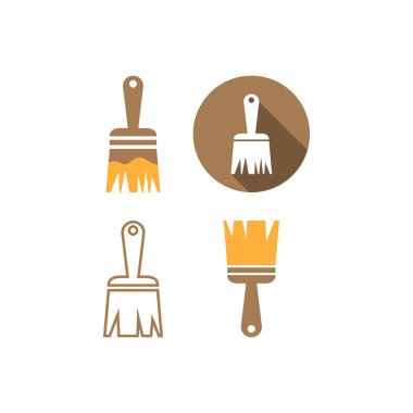 Boya fırça simgesini grafik tasarım şablonu vektör izole