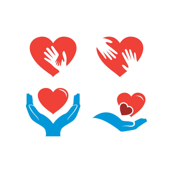 Illustration of charity logo design template isolated