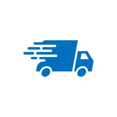 Hızlı teslimat kamyonu simgesini grafik tasarım şablonu vektör izole