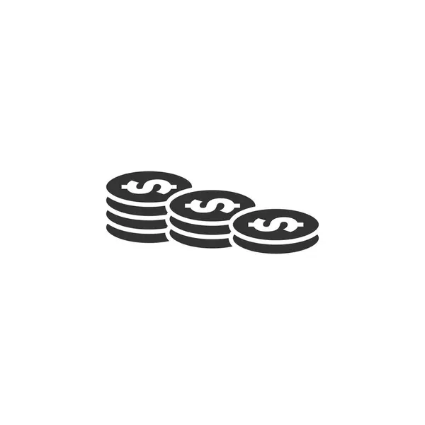 Coin Stack Icon Grafica Modello Vettoriale Isolato — Vettoriale Stock